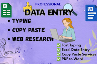 do data entry typing and  document