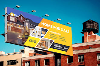 design real estate billboard, signboard, hoardings, street signs, backdrops