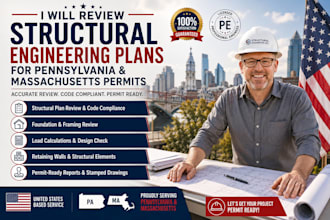 review structural engineering plans for pennsylvania and massachusetts permits