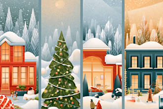 draw cute cozy christmas and holiday illustrations