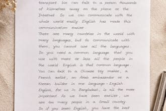 write your text in neat and beautiful handwriting