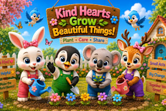 draw cute animal children book illustration