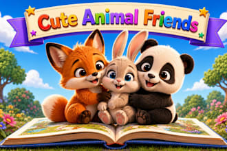 illustrate cute animal characters for children books