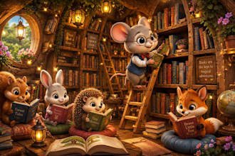 draw cute animal children book illustration