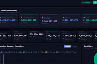 develop a financial dashboard for budget and expenditure reporting