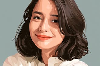draw cartoon vector portrait with your face