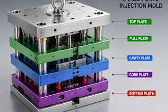 design three plate injection molds and 3d plastic parts