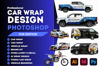design eye catching vehicle wrap, vinyl wrap, fivem livery and car wrap design
