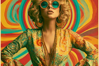 create vintage retro, modern album cover art