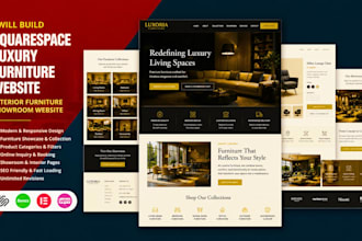 build squarespace luxury furniture website interior furniture showroom website