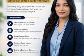 write SEO blog posts, website content, and email copy