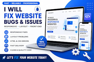 fix responsive website issues,bugs,and layout problems
