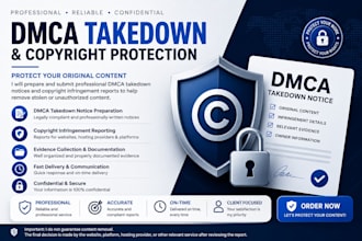 prepare copyright infringement reports and dmca notices