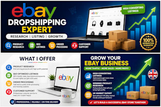 do ebay dropshipping, product research and SEO listings
