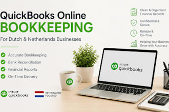 do quickbooks online bookkeeping cleanup, bank reconciliation for dutch business