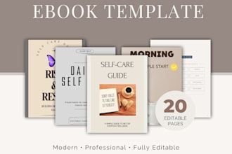 do professional editable canva ebook template design
