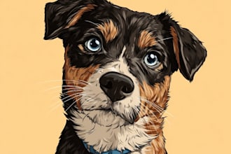 draw your pet animal portrait illustration