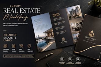design luxury real estate brochure, listing presentation and maketing materials