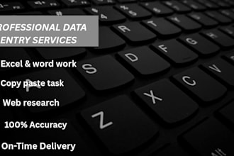 do data entry, pdf to word, excel and copy paste work