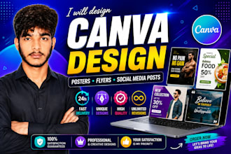 create custom graphics,promotional posters or canva graphics