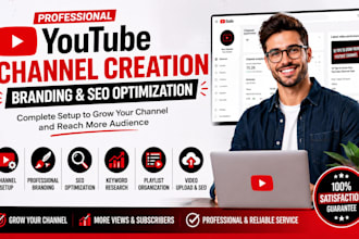create and optimize your youtube channel with branding and SEO