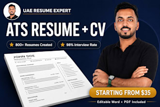 write ats resume, CV for gcc jobs and international career