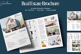 design corporate brochure, real estate brochure, company profile, travel booklet