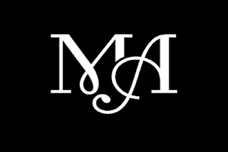 design simple elegant two letter logo