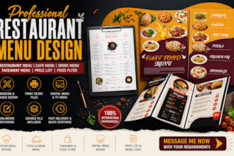 restaurant menu design, takeaway menu, drink, cafe menu, pricelist, food flyer