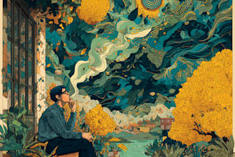 stunning illustration psychedelic, lifestyle, surrealism