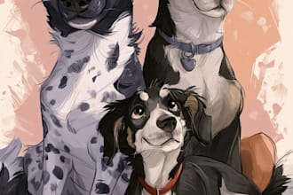 draw a disney pet portrait illustration