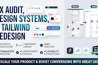 do figma ux audit heuristic design system component ui kit tailwind redesign