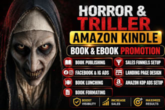 do triller book promotion horror ebook sales funnel design ads campaign