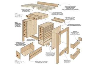 design outdoor furniture, woodworking plans with DIY shop drawings and cut lists