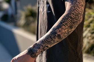 make a custom tattoo sleeve art as you want