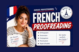 proofread, copy edit, correct your french, english text, write french article