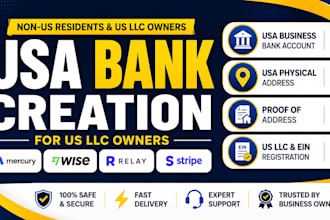 usa bank creation setup mercury wise relay stripe USA business bank for USA llc