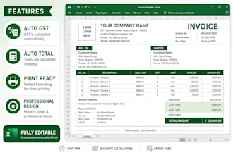 design an automated gst invoice in microsoft excel