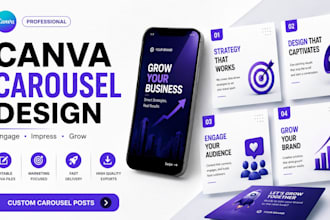 custom canva carousel post design for startups and agencies