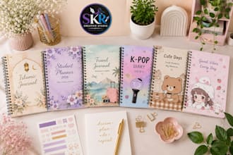 design professional journals planner, workbooks for print