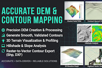 create contour maps, 3d terrain models, and dem in arcgis and qgis