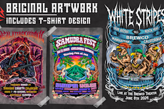 make an illustrated design for a music band or movie poster