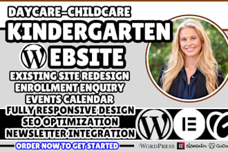 kindergarten website, preschool website, daycare website, childcare website