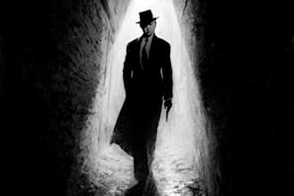 do custom dark noir comic art and graphic novel