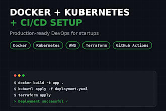 set up docker, kubernetes, and cicd for your startup