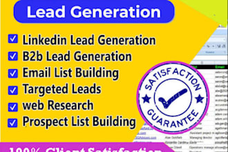 b2b lead generation, data entry and email list building