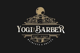 design monogram barbershop salon logo