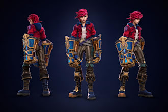 create professional 3d character design and turnaround