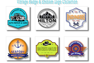 create unique vintage emblem logo for business branding