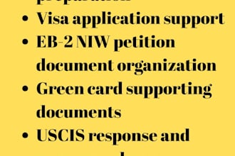 help with immigrations,visa,eb2 niw,legal advice,nda,court document as paralegal